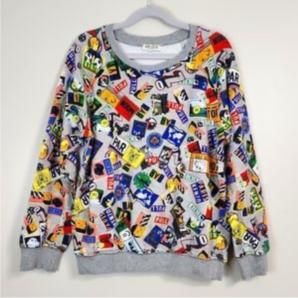 Kenzo Gray and Yellow Sweatshirt